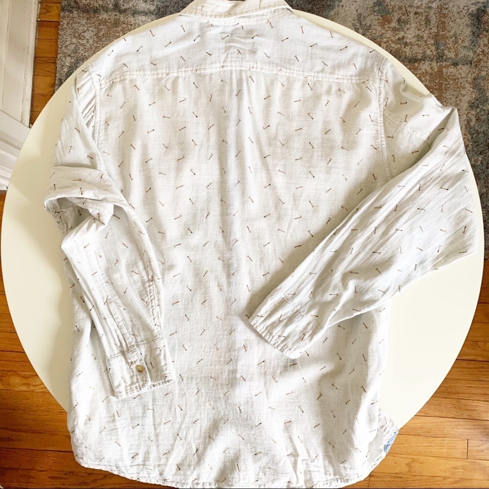 Grayers Throwing Axe Print Twill Button Down Shir… - image 5